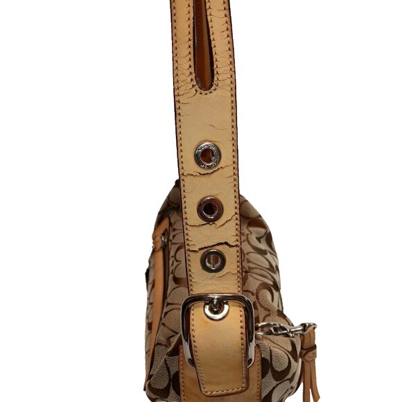 Coach Signature Monogram 9363 Vintage Leather and Canvas Brown/Beige Hand Bag - Picture 6 of 15